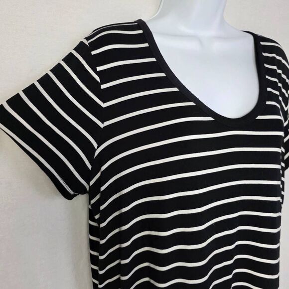 Old Navy Luxe Large Black White Stripe Tunic Tee Women’s L Tall - Picture 3 of 6
